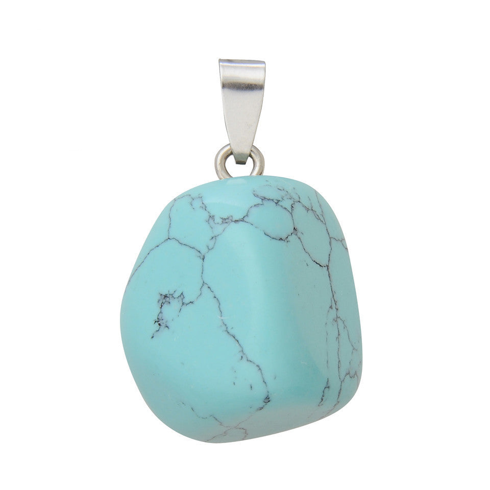 Natural Stone Crystal Random Stone Necklace Pendant