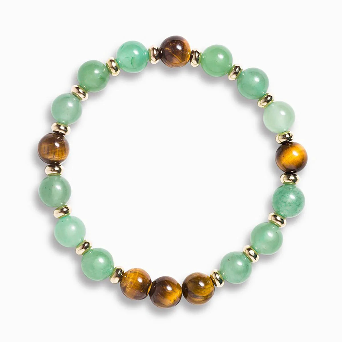 OAIITE Yellow Tiger Eye Green Aventurine Bracelet Attracts Fortune Enhancement Career Reiki Natural Energy Stone Jewelry Gift