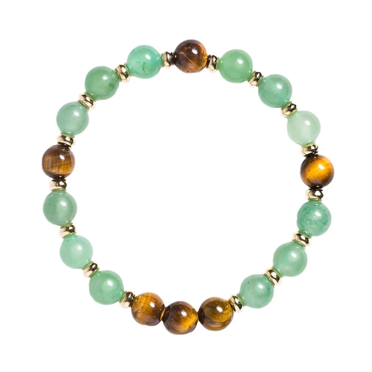 OAIITE Yellow Tiger Eye Green Aventurine Bracelet Attracts Fortune Enhancement Career Reiki Natural Energy Stone Jewelry Gift