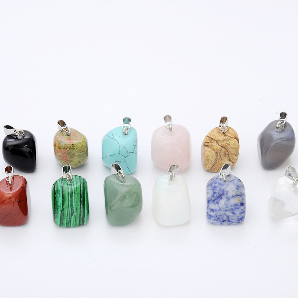 Natural Stone Crystal Random Stone Necklace Pendant