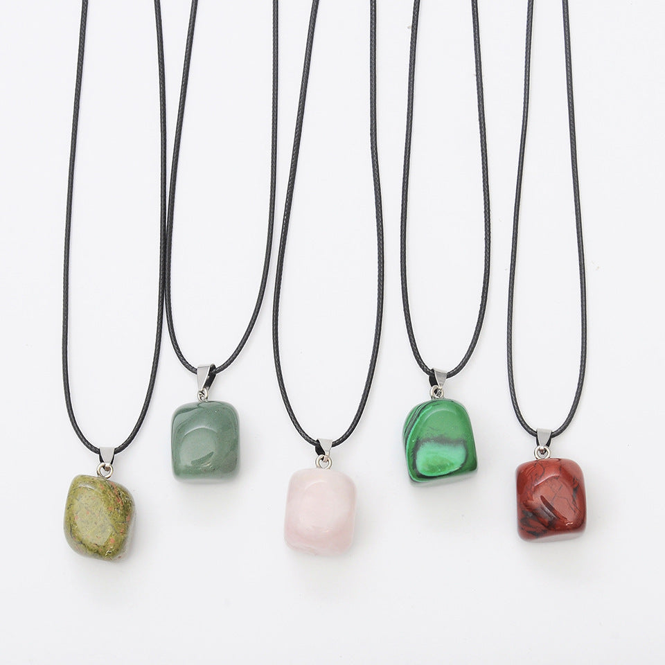 Natural Stone Crystal Random Stone Necklace Pendant