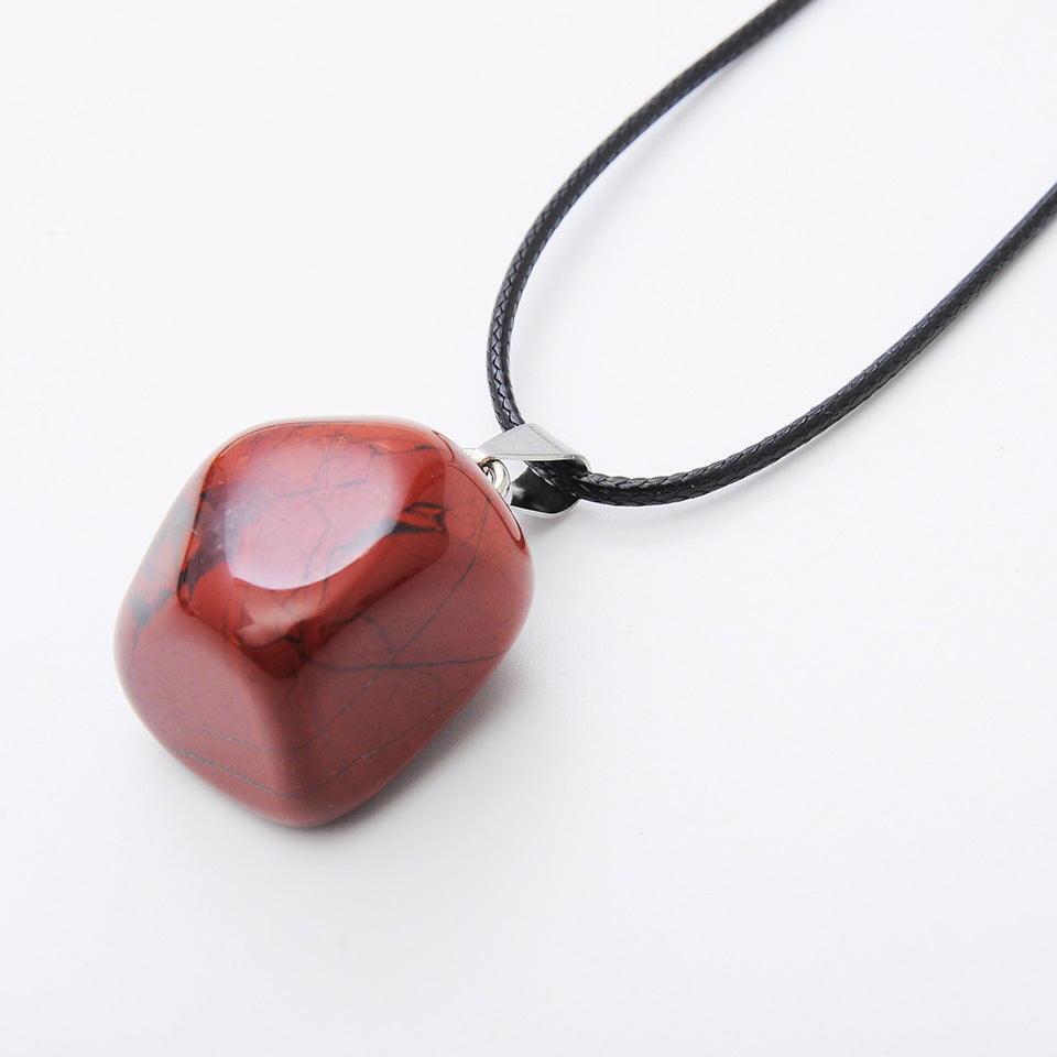 Natural Stone Crystal Random Stone Necklace Pendant