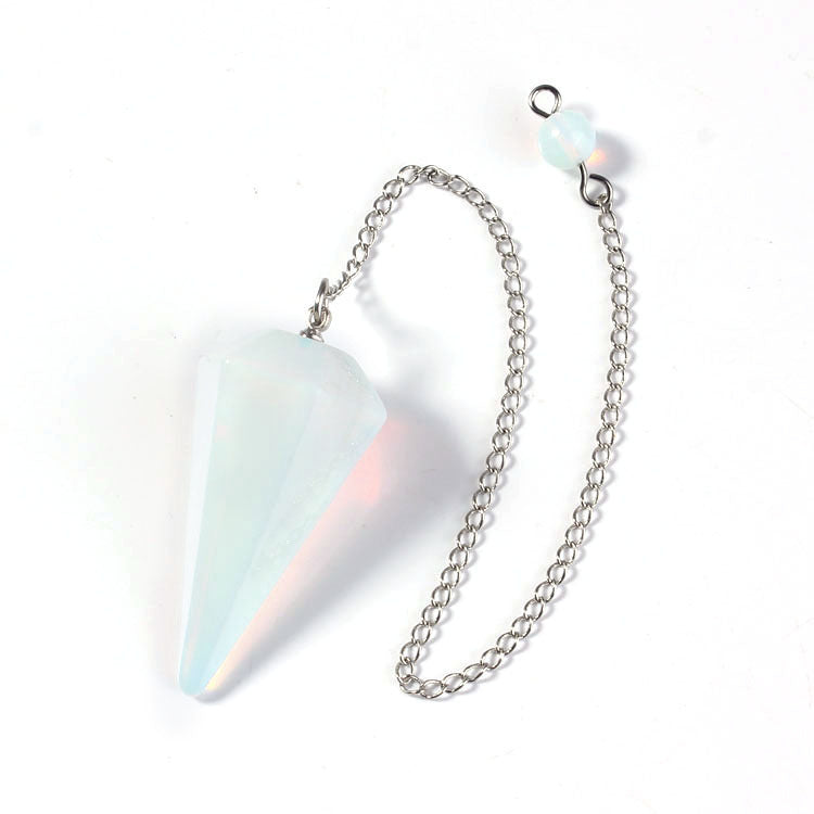 Natural Crystal Hexagonal Cone Pendant