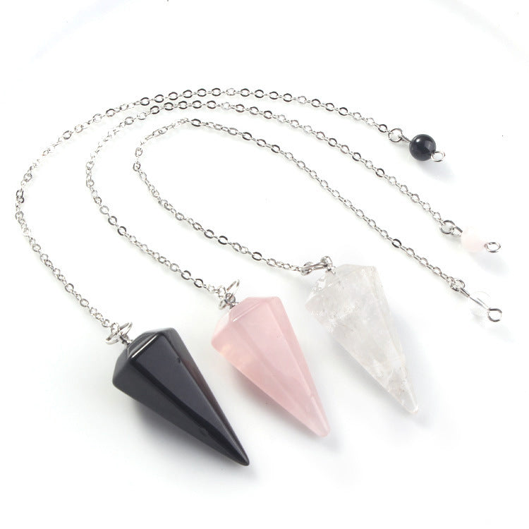 Natural Crystal Hexagonal Cone Pendant