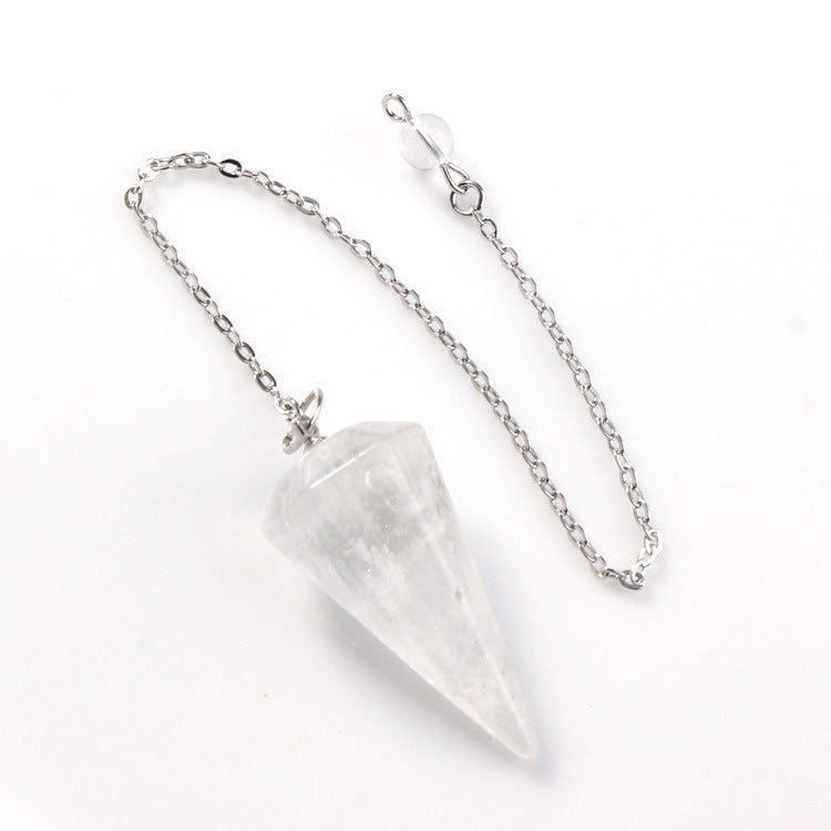 Natural Crystal Hexagonal Cone Pendant