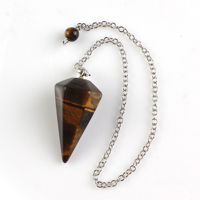 Natural Crystal Hexagonal Cone Pendant