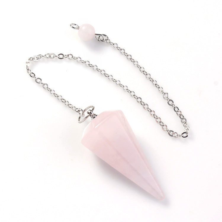 Natural Crystal Hexagonal Cone Pendant