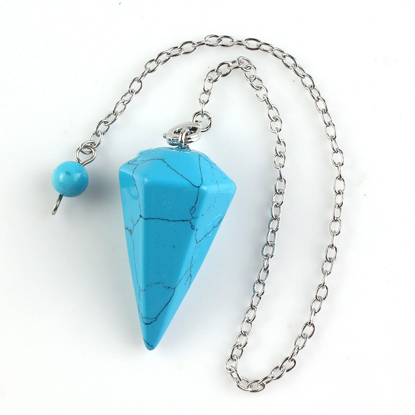 Natural Crystal Hexagonal Cone Pendant