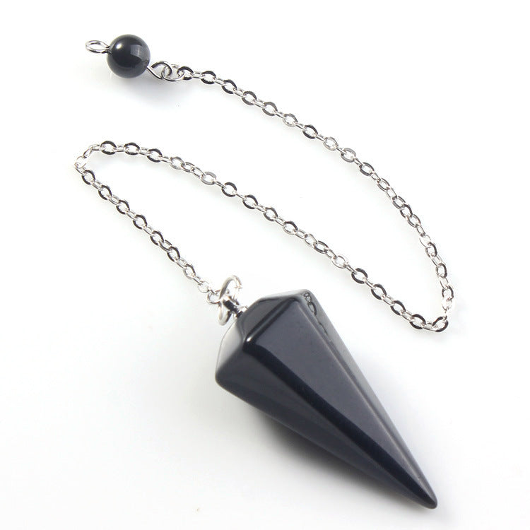 Natural Crystal Hexagonal Cone Pendant