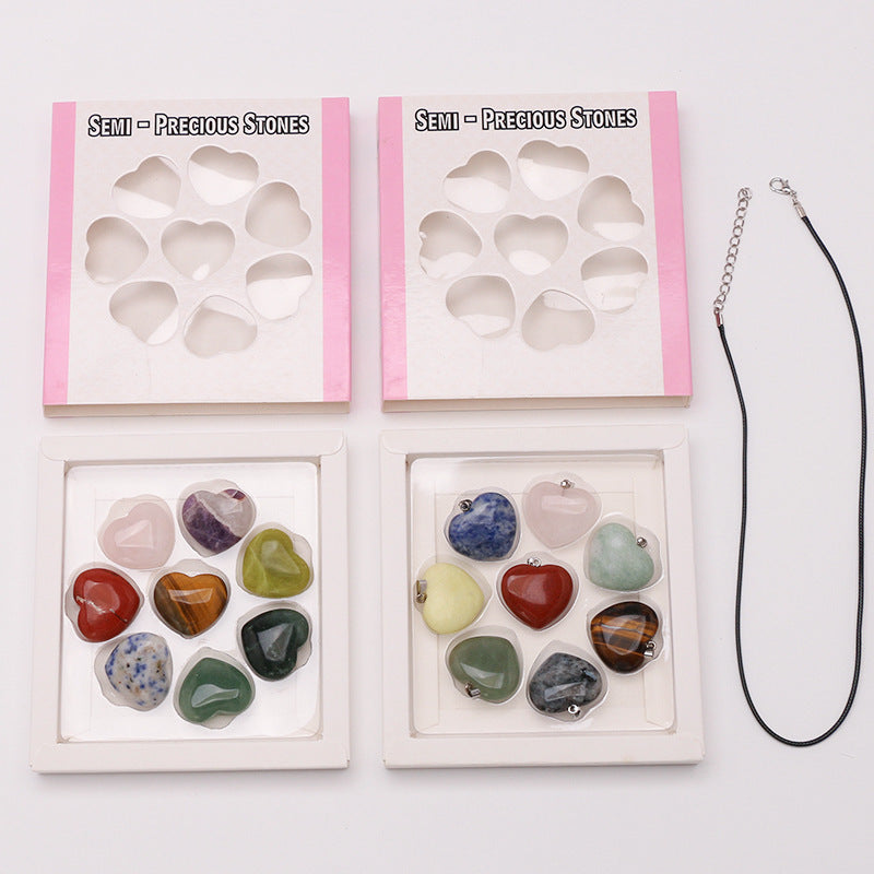 Natural Stone Crystal Agate Heart-shaped Stone Boxed