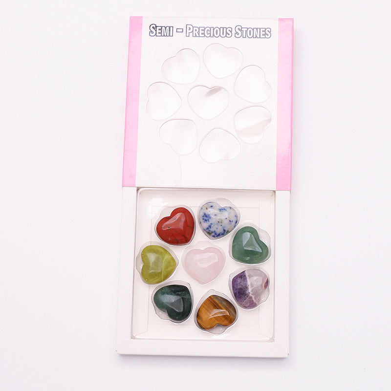 Natural Stone Crystal Agate Heart-shaped Stone Boxed