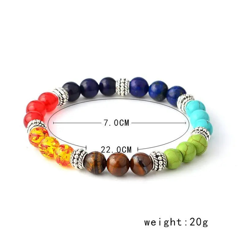 7 Chakra Gem Stone Beads Pendant Necklace Women Yoga Reiki Healing Balancing Maxi Chakra Natural Stone Necklace