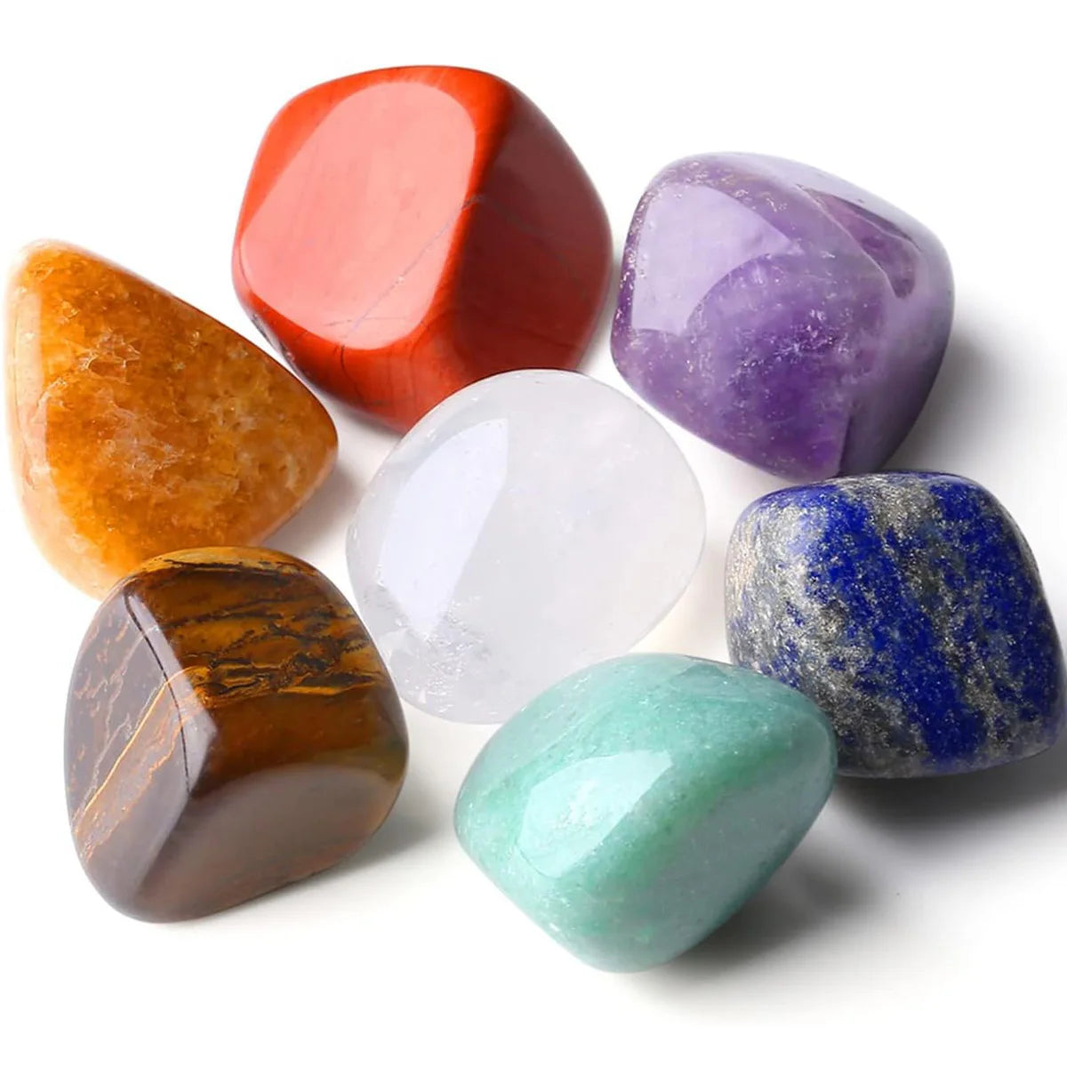 7-Pieces Natural Crystal and Healing Stone Set – Chakra Balance Stones for Spiritual Astrology, Yoga, and Reiki Energy