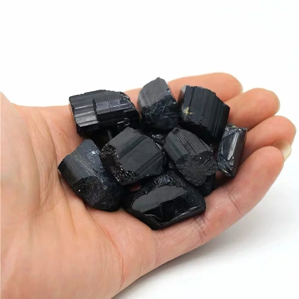 Natural Black Tourmaline Gravel Raw Gem Mineral Specimen Crystal Stone Healing Magic Advanced Collection Eliminate Magnetism 1PC