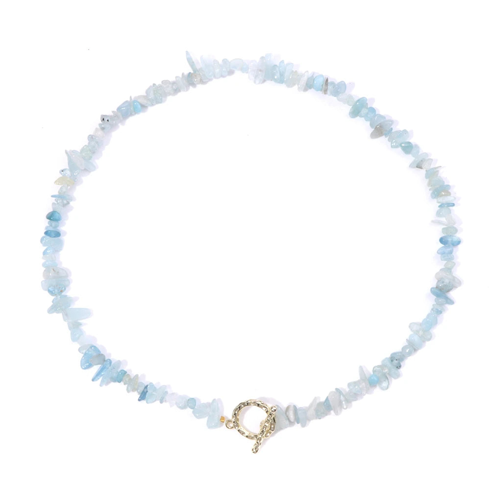 Natural Blue Stone Choker Necklace