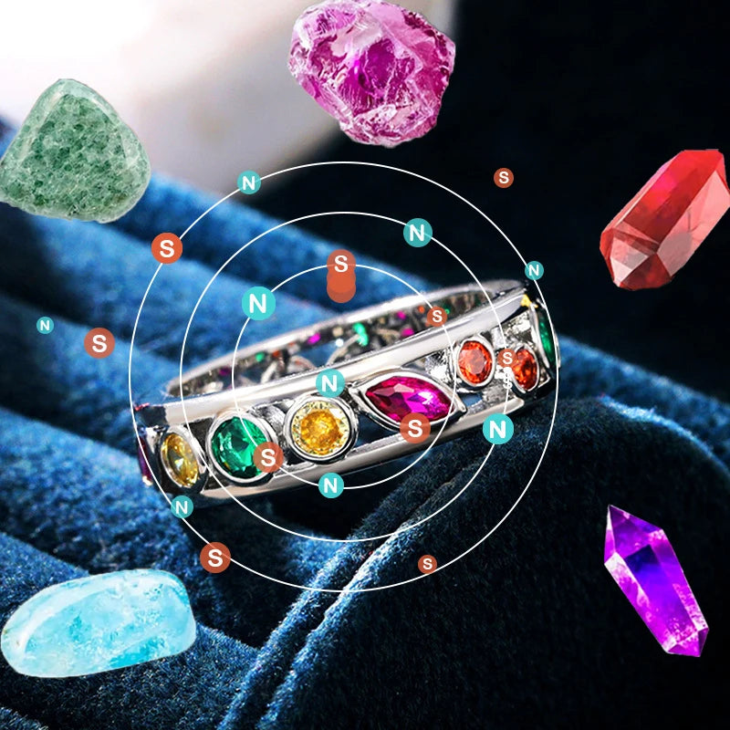 Magnetic Lymphatic Drainage Ring - Torina Crystal, Quartz Stone, Ionix Healing Jewelry