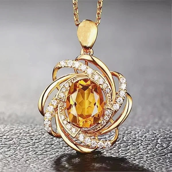 Midas King Citrine Jewelry Pendant Necklace Ladies