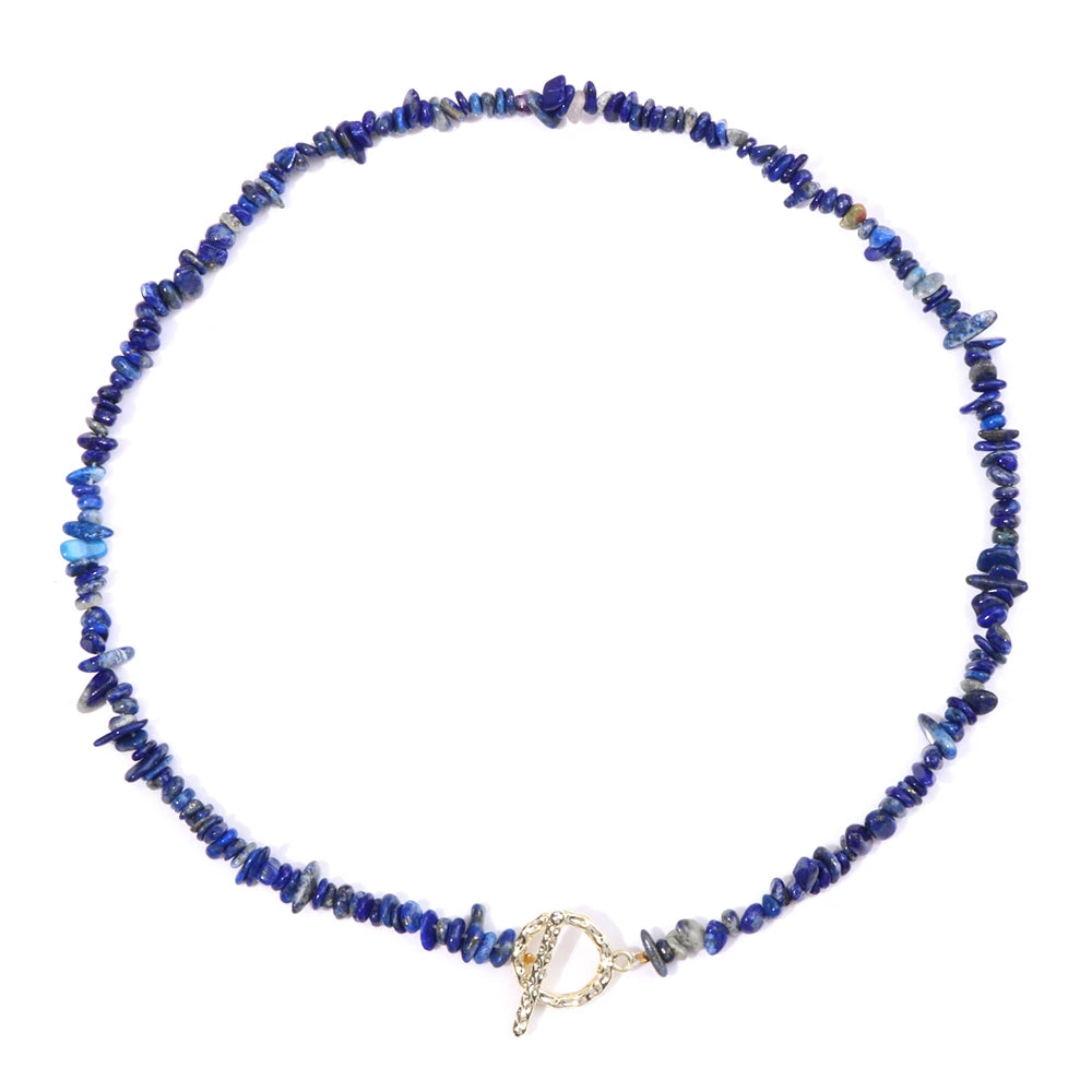 Natural Blue Stone Choker Necklace