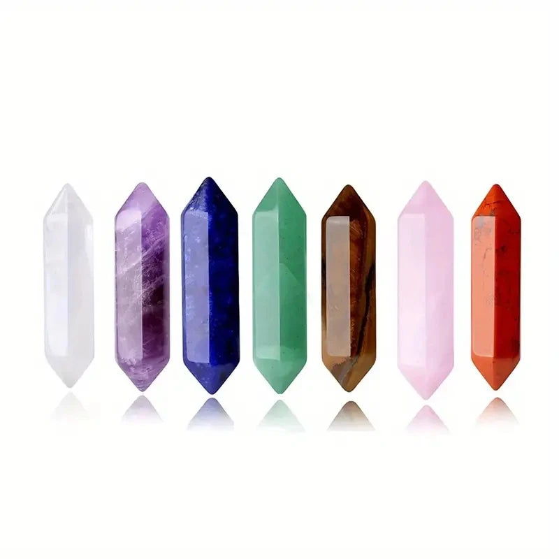 7-Pieces Natural Crystal and Healing Stone Set – Chakra Balance Stones for Spiritual Astrology, Yoga, and Reiki Energy