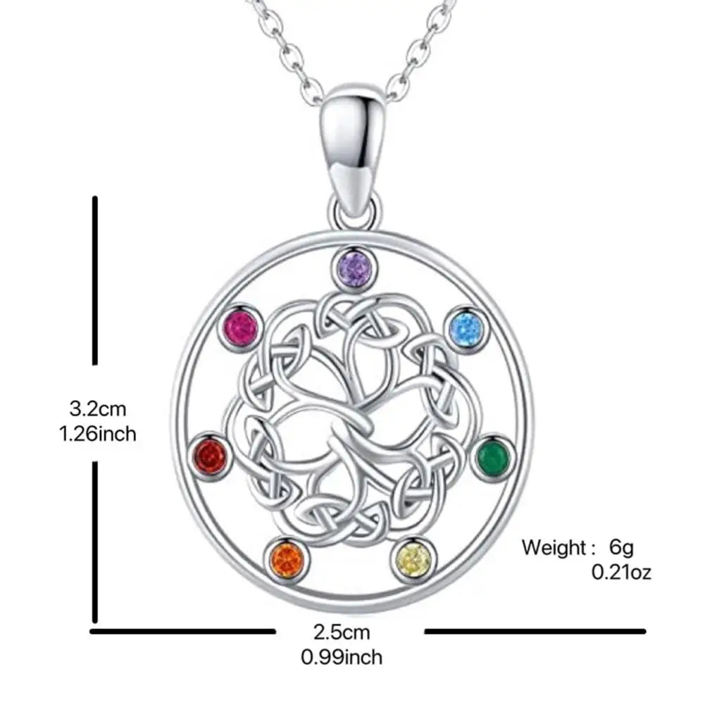 High-End Flower of Life Necklace – 7 Chakra Crystal Symbol & Buddhist Pendant