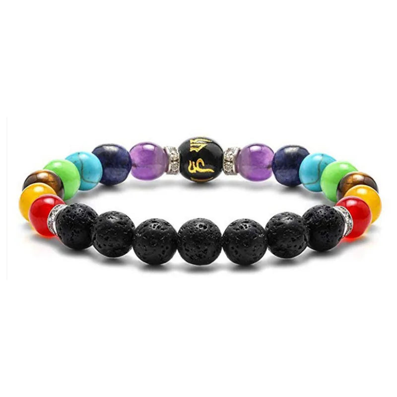 2-Pieces 7 Chakra Bracelet Set with Meaning Card – Natural Crystal Healing Jewelry