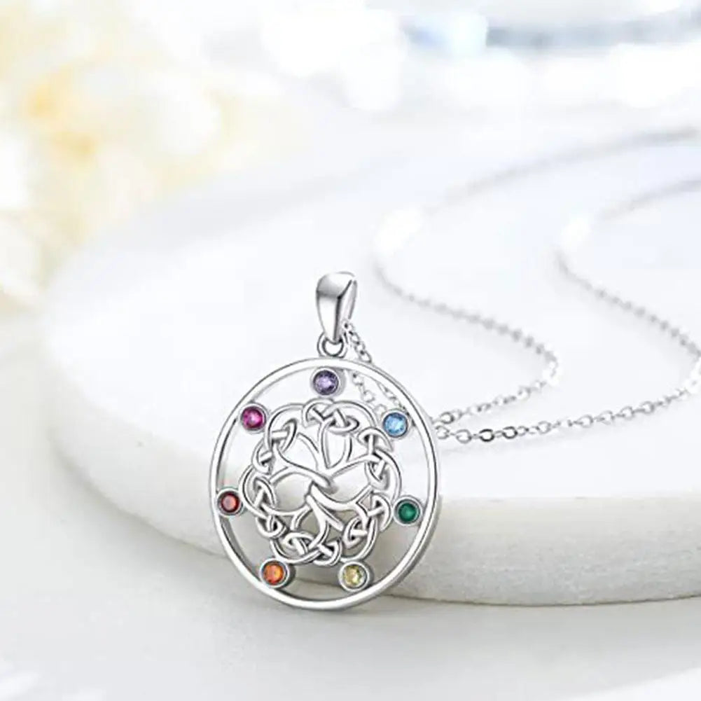 High-End Flower of Life Necklace – 7 Chakra Crystal Symbol & Buddhist Pendant