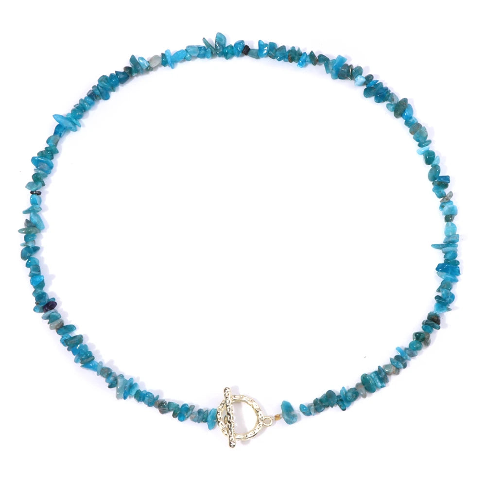 Natural Blue Stone Choker Necklace