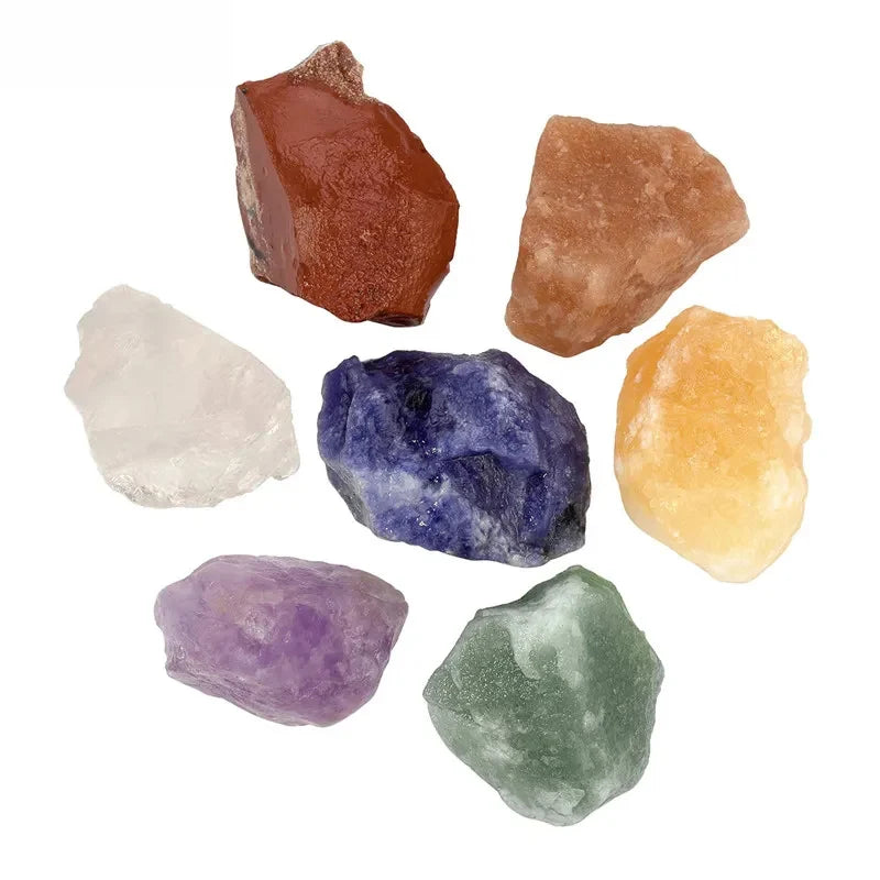 7-Pieces Natural Crystal and Healing Stone Set – Chakra Balance Stones for Spiritual Astrology, Yoga, and Reiki Energy