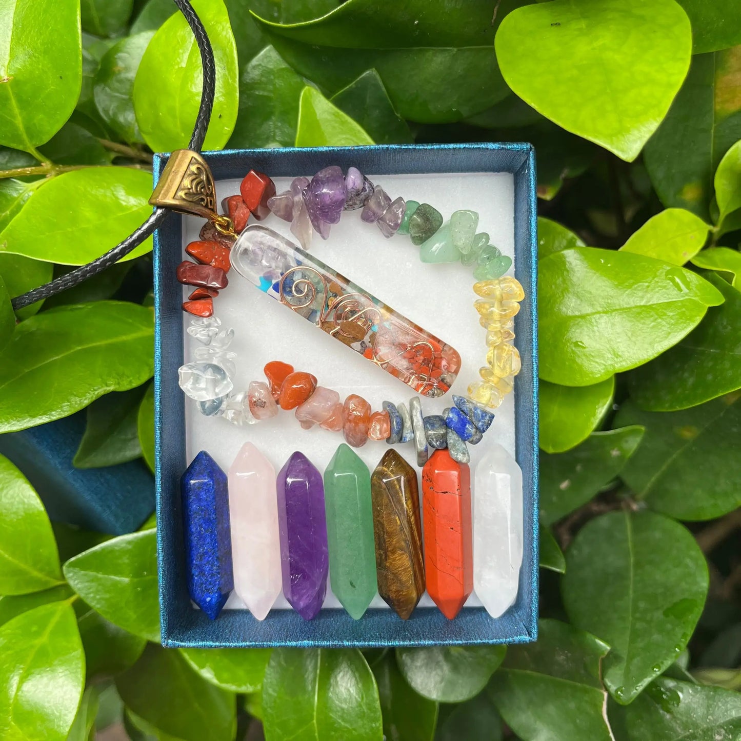 9-Pieces Pointed Quartz Crystal Set – Chakra Healing Stones & Rose Quartz Gems for Meditation