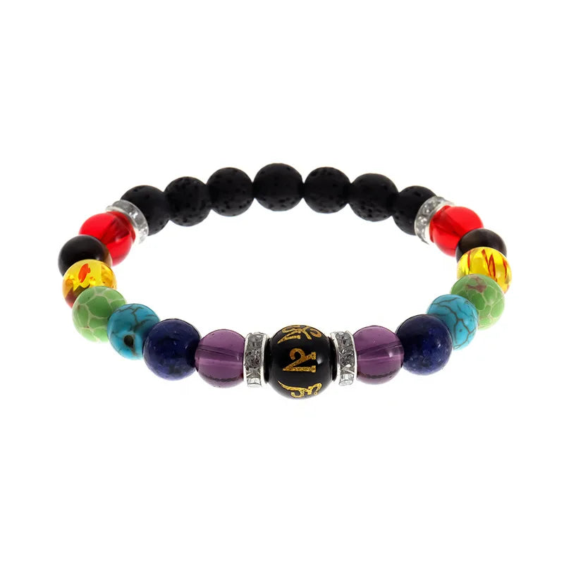 2-Pieces 7 Chakra Bracelet Set with Meaning Card – Natural Crystal Healing Jewelry