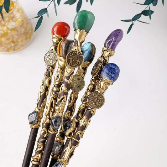 12 Constellation Crystal Wand – Magic Healing Gem for Home Decor