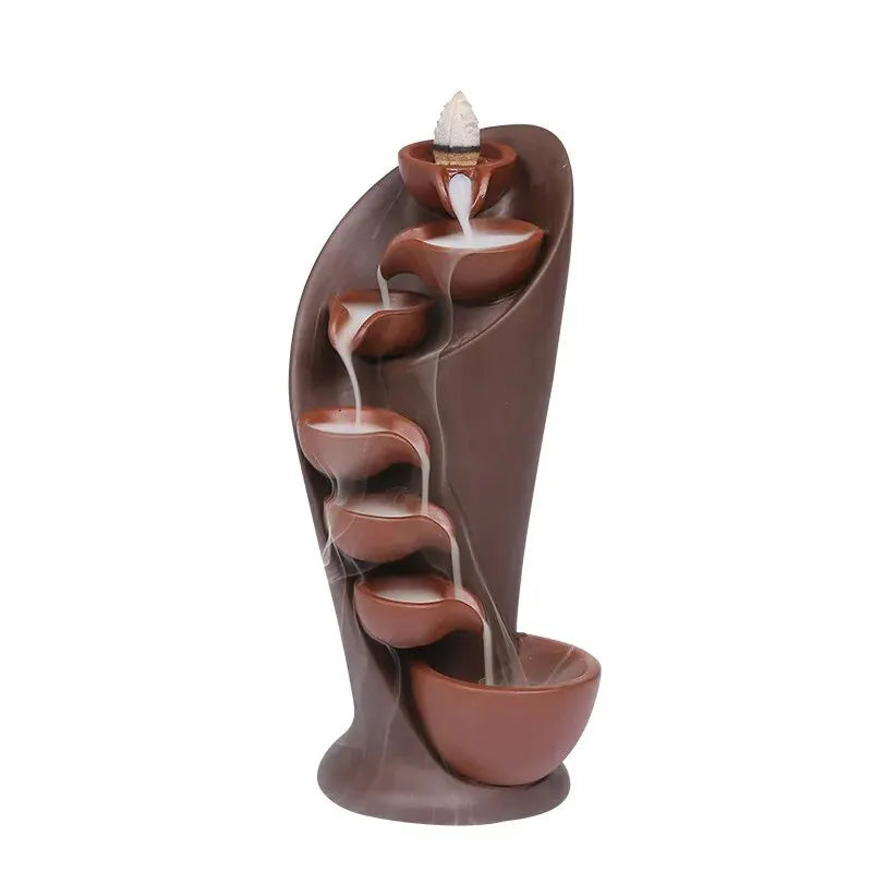 Ceramic Waterfall Incense Burner - Peace & Mindfulness