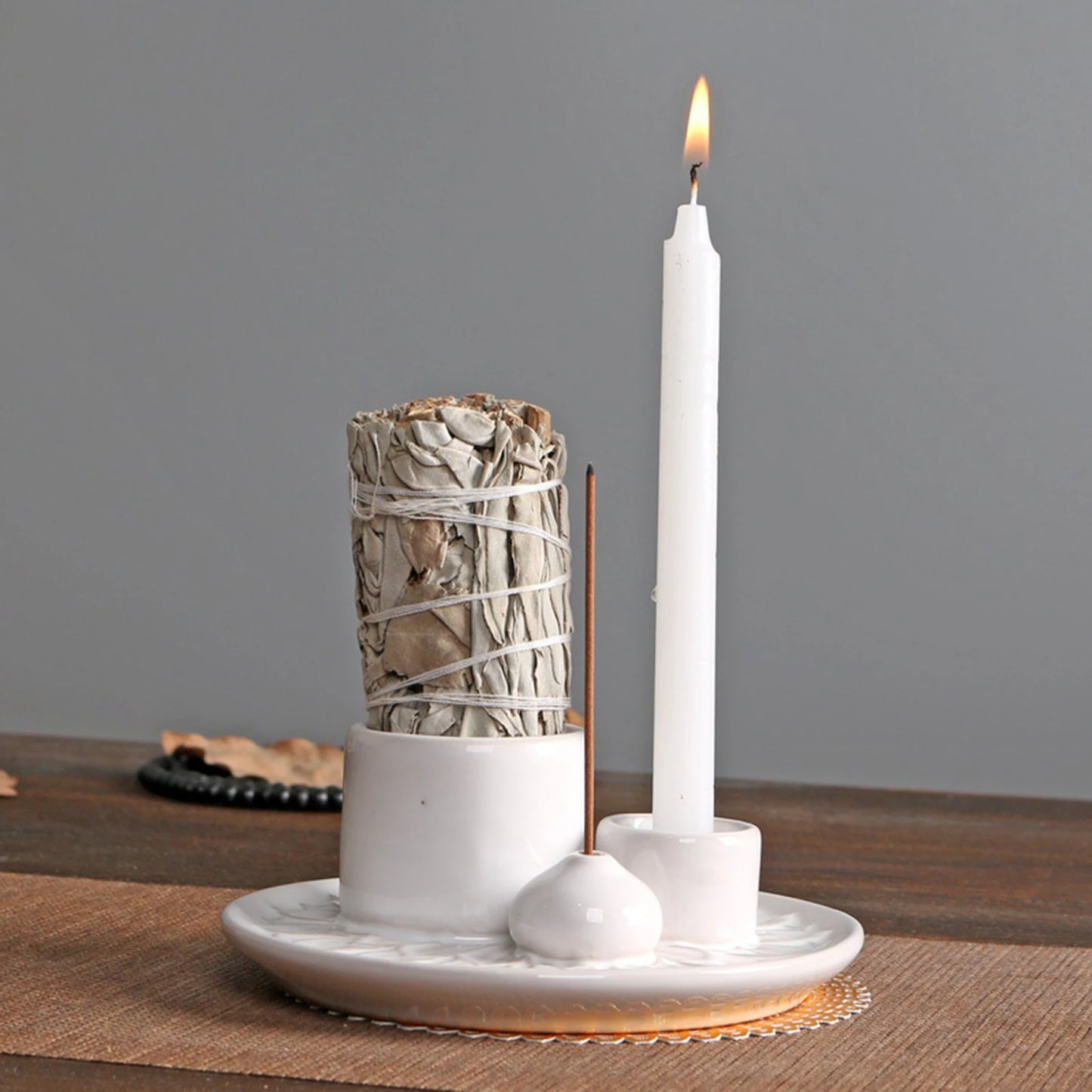 4-in-1 Candle and Sage Holder Incense Burner