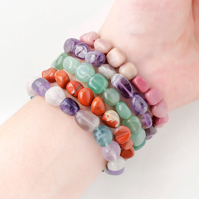 Natural Crystal Stone Rolling Bracelet